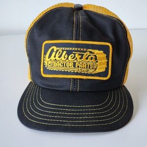 Vintage Alberta‎ Tractor Parts Trucker Hat Cap Snapback Mesh Patch 80s Farmer
